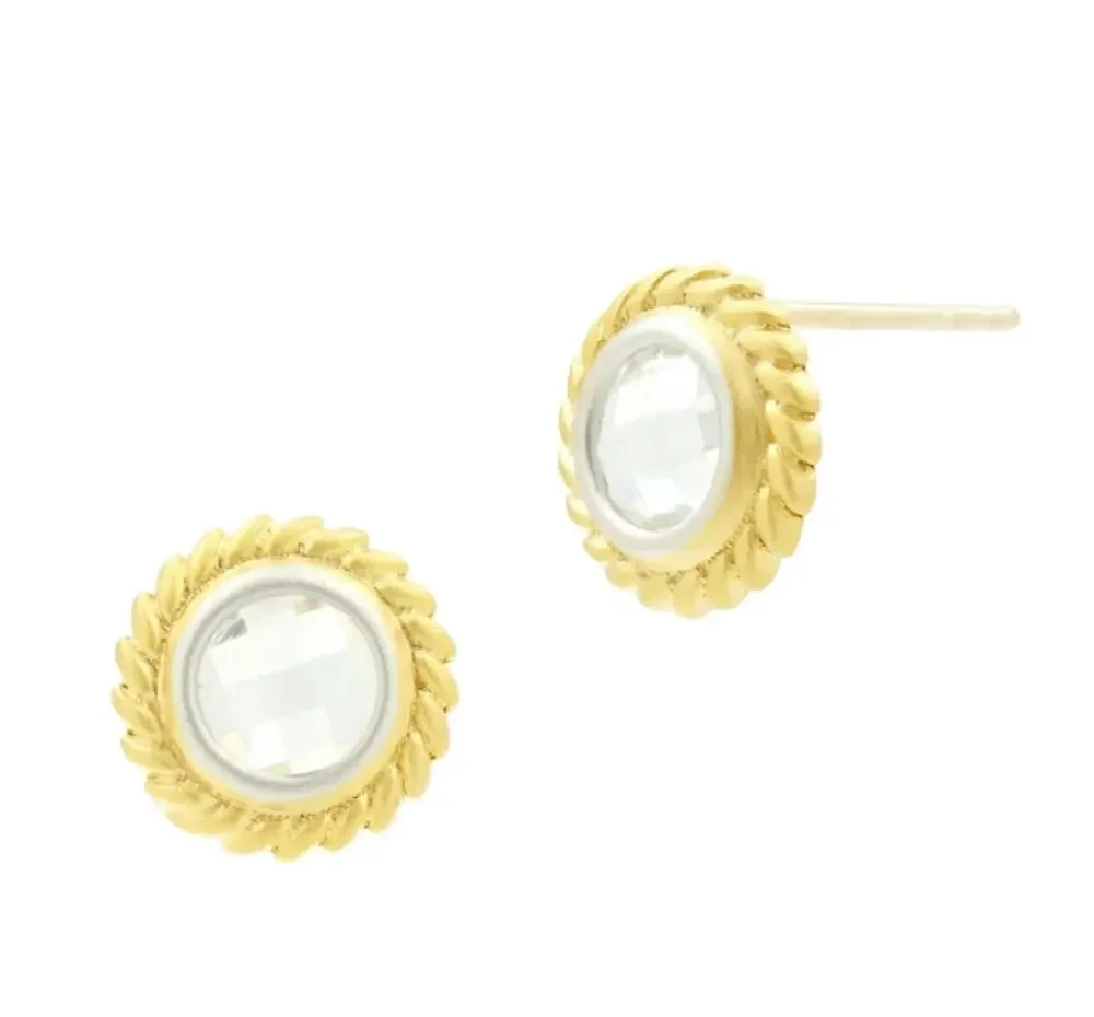Frieda Rothman Fleur Bloom Circular Stud Earrings, Sterling Silver